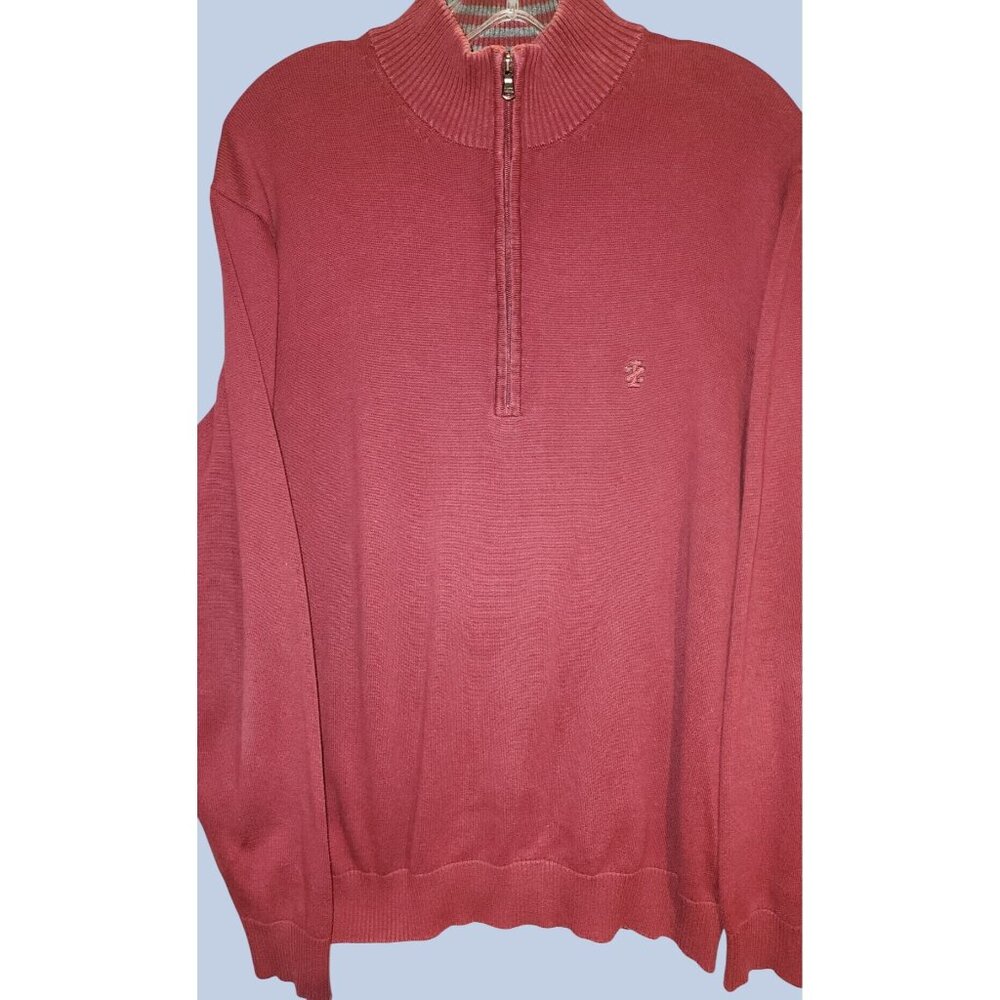 Izod Mens Half-Zip Pullover Sweater Size XXL Red Cotton Blend